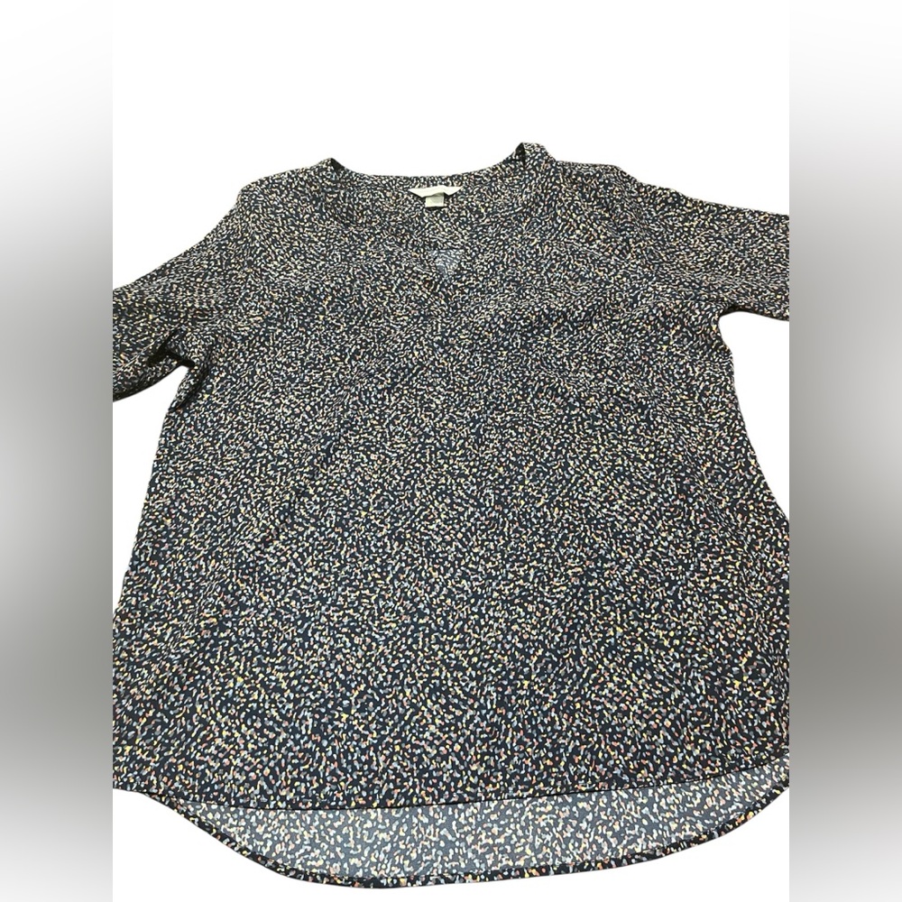 Christopher & Banks Women’s 3/4 Multi Color V-Neck Blouse